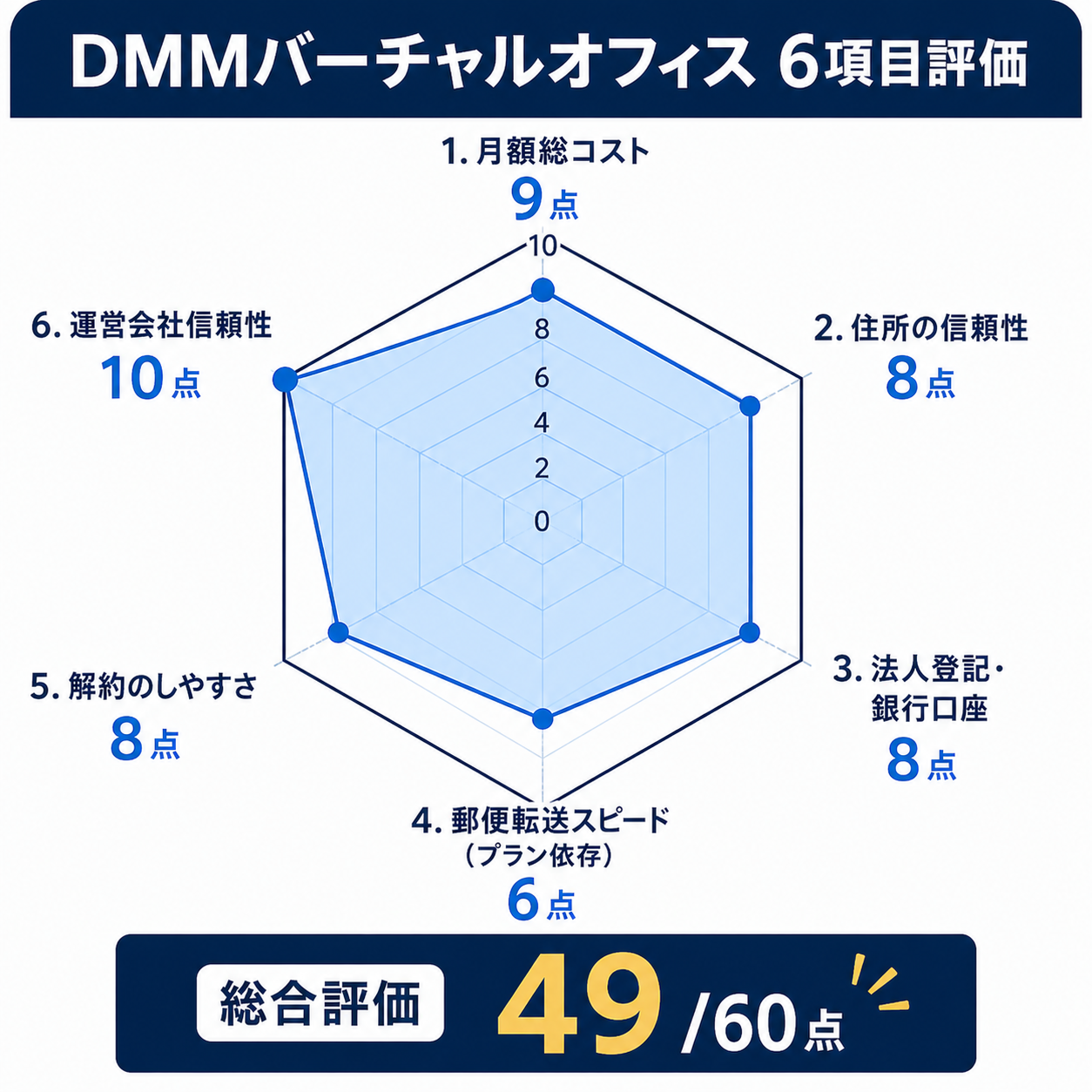 6項目評価レーダー