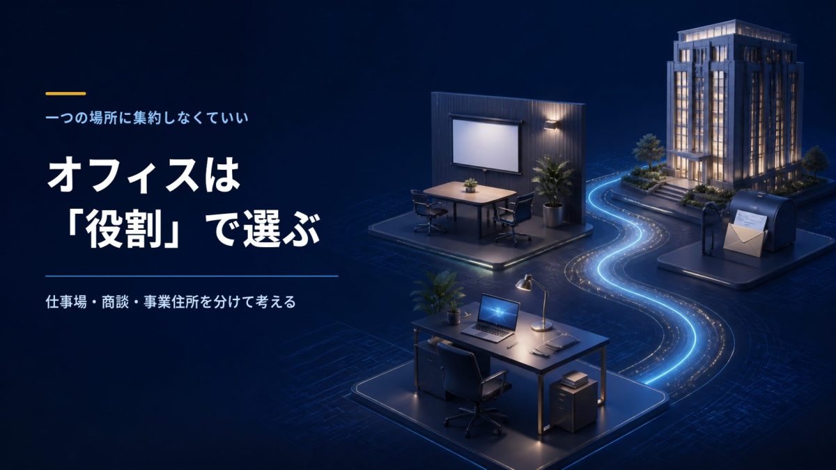 仕事場・商談・事業住所を役割ごとに分けて考えるイメージ